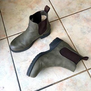 EUC Call It Spring Army Green Ankle Boots (sz 6)